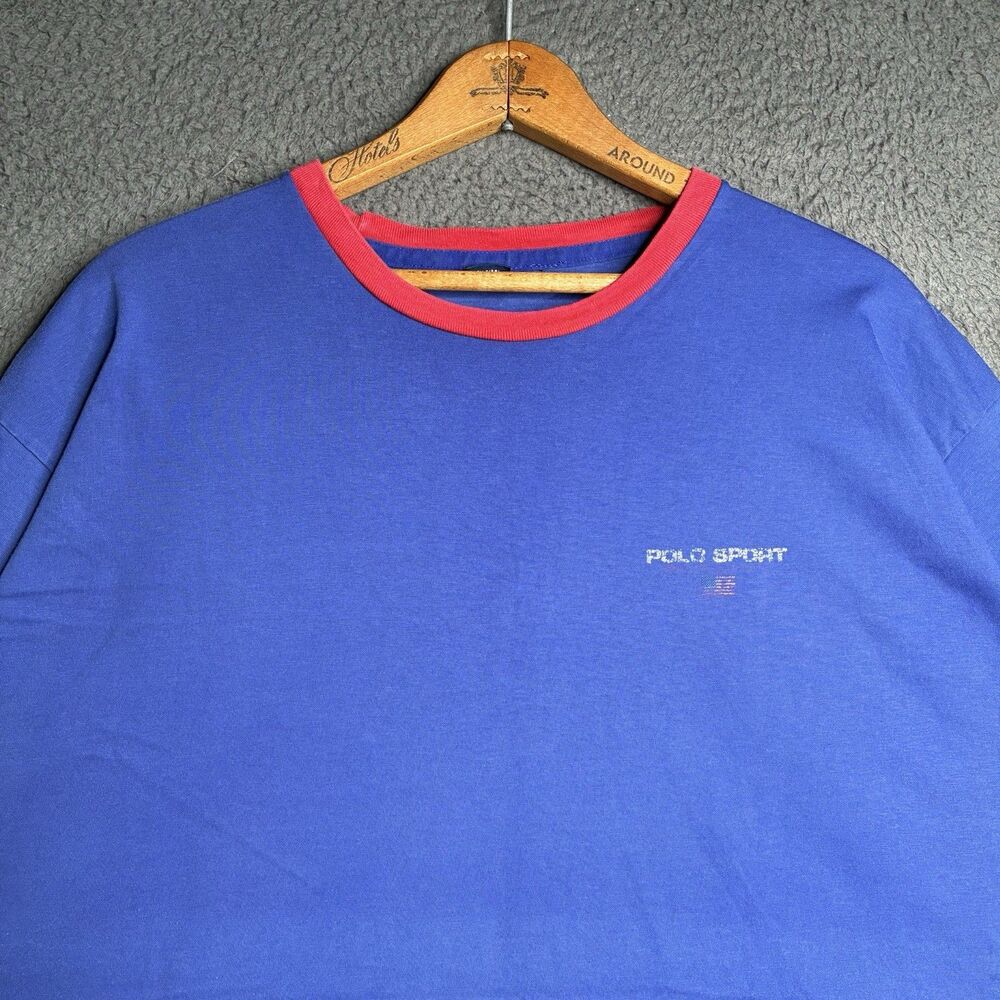 Vintage Polo Sport Ralph Lauren Shirt Mens Large Single Stitch Made USA 90s